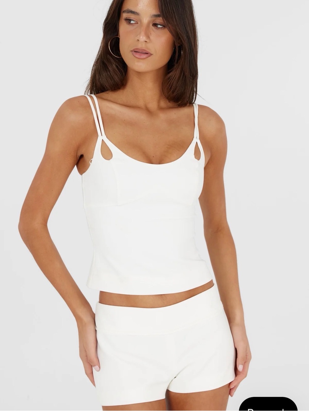 Sasha Therese Women’s White Double-Strap Cami Top and Shorts